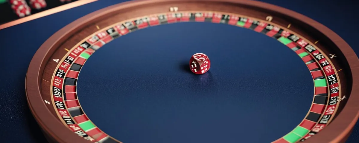 Caja de regalo plateada abierta con fichas de cobre y un teléfono que muestra una ruleta en línea